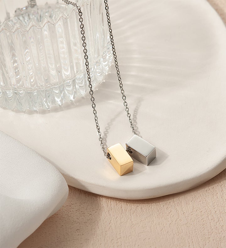 Cube Necklace With Happy Birthday Card And Gift Box